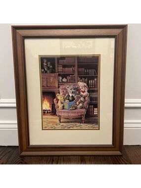 Story Time Wall Art Print Framed by Kevin Roeckl Baby Nursery Kids Library Decor